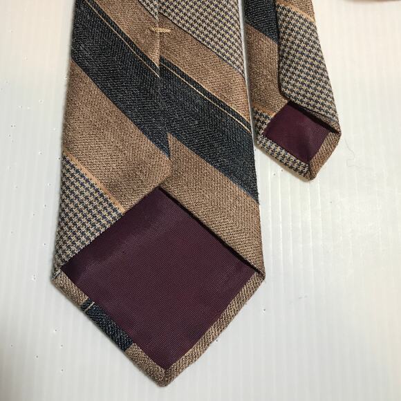 Striped Wool Short Classic Necktie - Picture 3 of 4